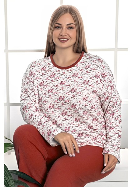 Büyük Beden Pamuklu 2 Iplik Kışlık Uzun Kollu Pijama Takımı fiyatları