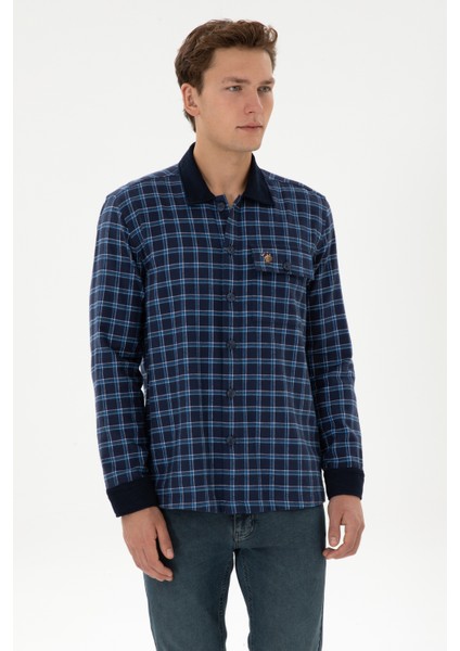 Erkek Indigo Gömlek Desenli 50316574-VR028