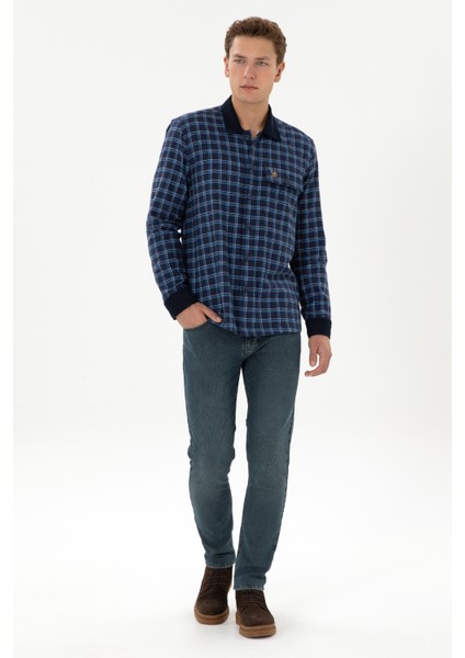 Erkek Indigo Gömlek Desenli 50316574-VR028 fırsatları
