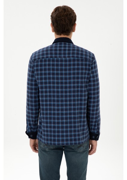 Erkek Indigo Gömlek Desenli 50316574-VR028 indirimleri