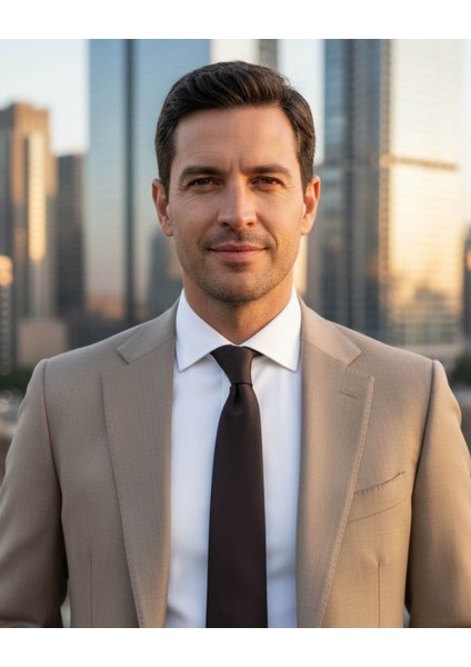 Nokta Desenli 7 Cm Genişliğinde Ince Kahverengi Kravat