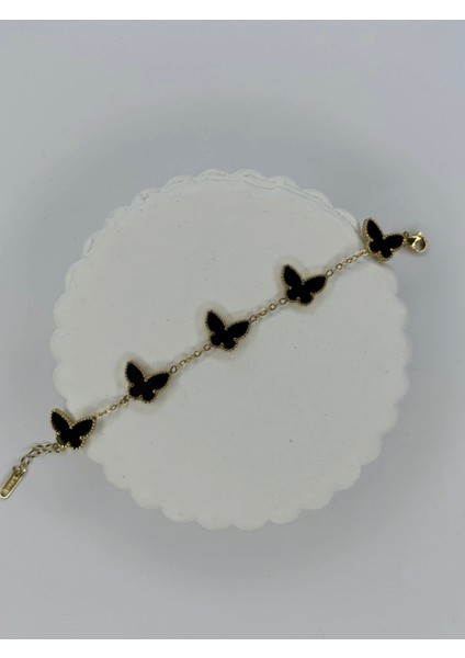Siyah Sıra Kelebekli Gold Bileklik fiyatları