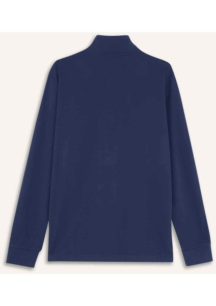 Fit Standart Fit Dik Yaka Yarım Fermuarlı Polar Sporcu Sweatshirt F2302AX25WN