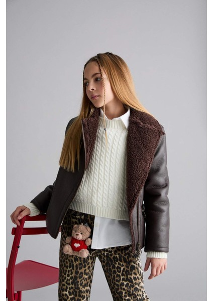 Kız Çocuk Pelüş Astar Fermuarlı Cepli Mont E7964A825AU