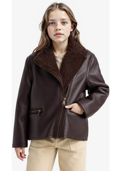 Kız Çocuk Pelüş Astar Fermuarlı Cepli Mont E7964A825AU