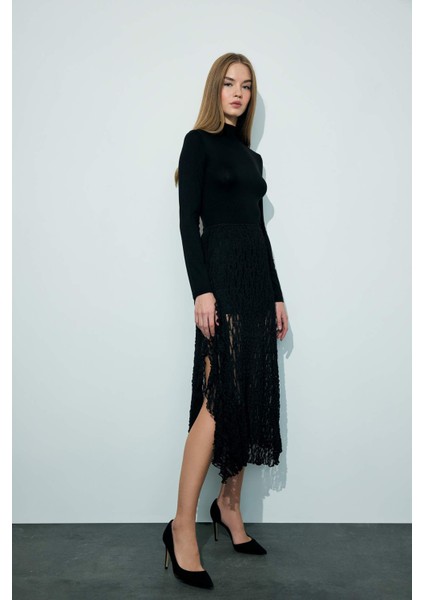 A Form Yüksek Bel Dantel Maxi Etek F9518AX25AU