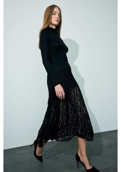 A Form Yüksek Bel Dantel Maxi Etek F9518AX25AU fiyatları