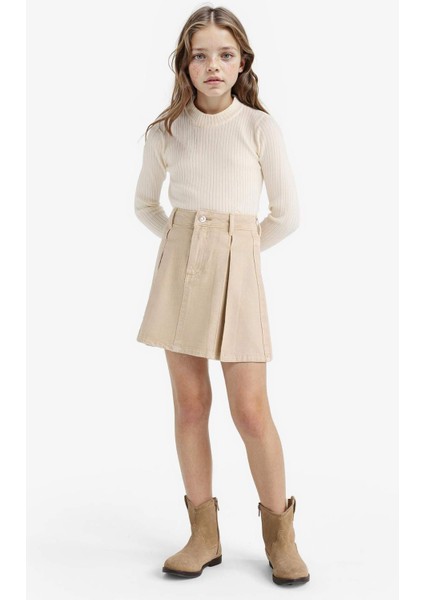 Kız Çocuk Pileli Gabardin Etek E9322A825AU