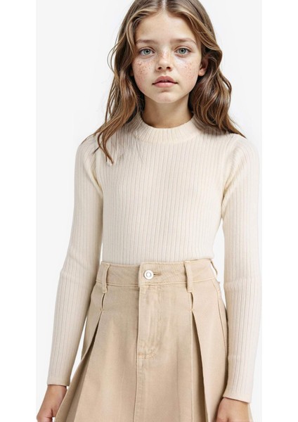 Kız Çocuk Fitted Bisiklet Yaka Triko Kazak E9849A825AU modelleri