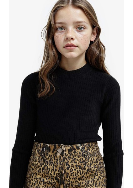 Kız Çocuk Fitted Bisiklet Yaka Triko Kazak E9849A825AU modelleri