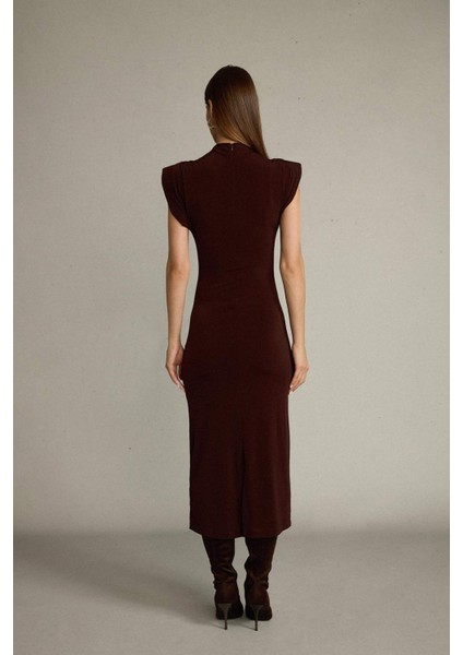 Fitted Dik Yaka Kolsuz Midi Elbise G0395AX25SM indirimleri