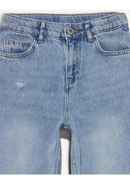 Erkek Çocuk Loose Fit Yırtık Detaylı Düz Paça Jean Pantolon G3069A825WN