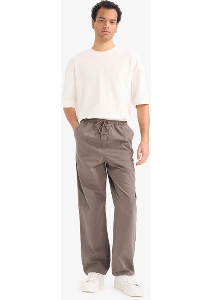 Beli Bağcıklı Cepli Düz Paça Pantolon G3162AX25AU