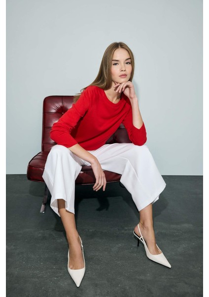 Relax Fit Bisiklet Yaka Basic Düz Triko Kazak I6913AZ25WN fiyatları