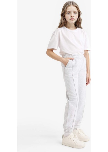 Kız Çocuk Beli Lastikli Basic Düz Okul Jogger Eşofman Altı X9036A625AU