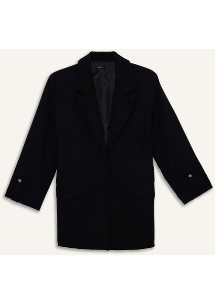 Oversize Geniş Kalıp Ceket Yaka Basic Blazer Ceket C3215AX25AU indirimleri
