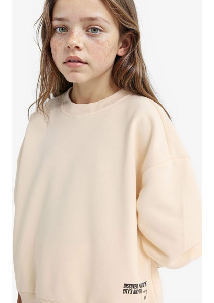 Kız Çocuk 2'li Takım Baskılı Sweatshirt Eşofman Altı F2559A825AU indirimleri