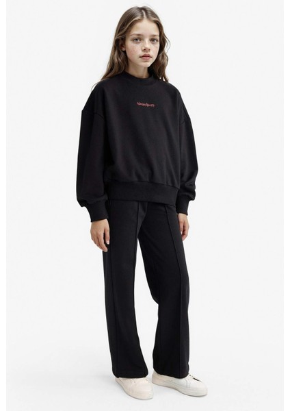 Kız Çocuk 2'li Takım Baskılı Sweatshirt Eşofman Altı F2564A825AU