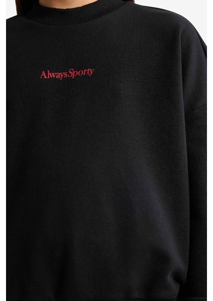 Kız Çocuk 2'li Takım Baskılı Sweatshirt Eşofman Altı F2564A825AU