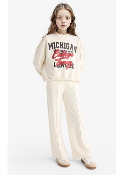 Kız Çocuk 2'li Takım Baskılı Sweatshirt Eşofman Altı F2564A825AU