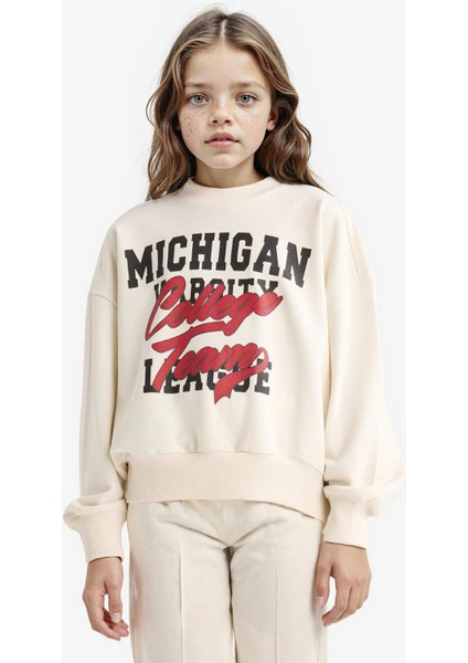 Kız Çocuk 2'li Takım Baskılı Sweatshirt Eşofman Altı F2564A825AU fırsatları