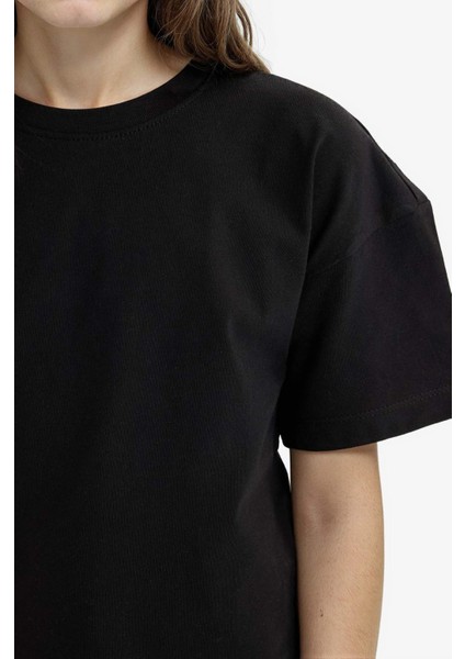 Kız Çocuk Relax Fit Bisiklet Yaka Basic Düz Kısa Kollu Tişört Z5095A625SM indirimleri