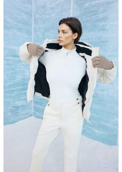 Fit Standart Fit Dik Yaka Fermuarlı İçi Yumuşak Tüylü Sporcu Uzun Kollu Tişört B0811AX25AU