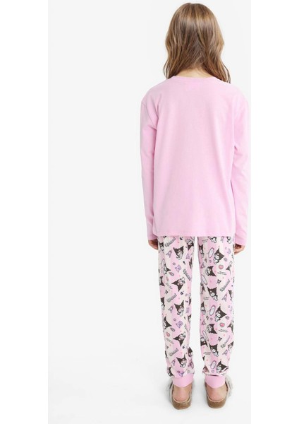 Kız Çocuk Kuromi Pijama Takımı Uzun Kollu Üst Uzun Alt fırsatları