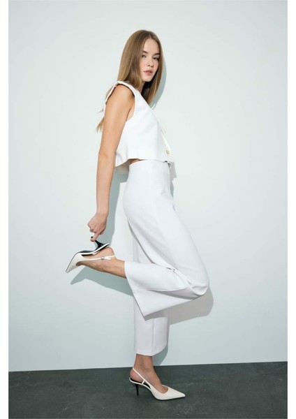 Culotte Yüksek Bel Geniş Paça Pantolon F5557AX25AU modelleri