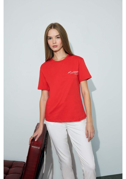 Regular Fit Bisiklet Yaka Atatürk Baskılı Kısa Kollu Tişört F6033AX25SM