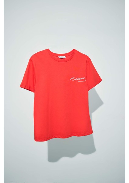 Regular Fit Bisiklet Yaka Atatürk Baskılı Kısa Kollu Tişört F6033AX25SM