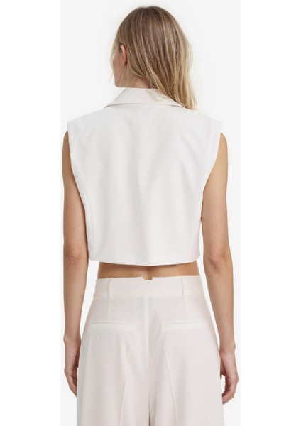 Cropped Fit Ceket Yaka Blazer Yelek F7498AX25AU indirimleri