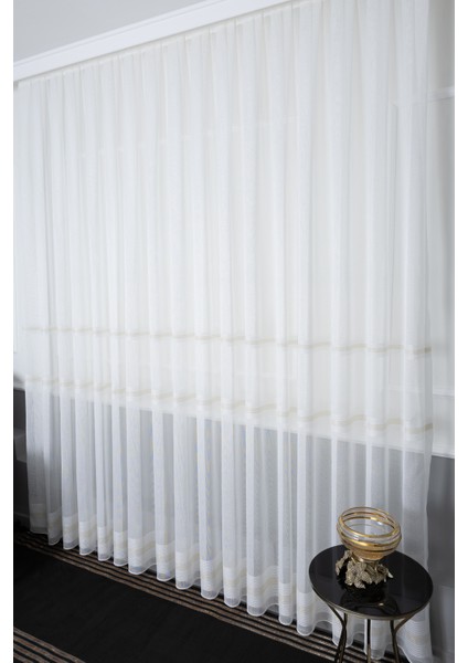 Nevra Gold Işlemeli 1/2,5 Normal Pileli Ütü Istemez Kırışmaz Yeni Sezon Salon Oda Tül Perdesi modelleri