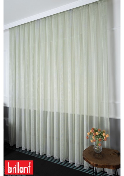 Miranda File Yeşil 1/2.5 Normal Pileli Ütü Istemez Kırışmaz Yeni Sezon Salon Oda Tül Perdesi fiyatları