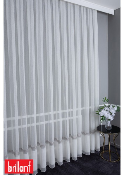 Keten Diego Gri 1/2 Orta Pileli Ütü Istemez Kırışmaz Yeni Sezon Salon Oda Tül Perdesi indirimleri