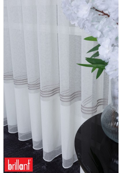 Keten Diego Gri 1/2 Orta Pileli Ütü Istemez Kırışmaz Yeni Sezon Salon Oda Tül Perdesi