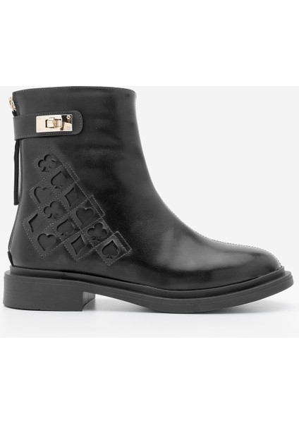 Kadın Tokalı Arkadan Fermuarlı Günlük Bot Himpa Siyah modelleri