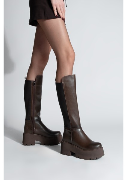 Kadın Kalın Dolgu Taban Günlük Çizme Ferlas Kahve fırsatları