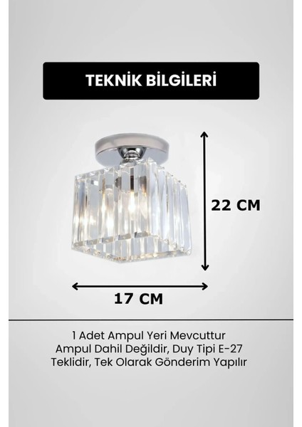 Meriva Model Modern Luxury Plafonyer Oda Hol Antre Koridor Salon Krom Kare Kristal Taşlı Avize fiyatları