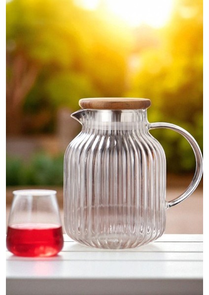 Solara Akasya Kapaklı Borosilikat Cam Sürahi 1600 ml modelleri