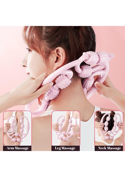 - 9 Tekerlekli Boyun Kol Bel Bacak Ayak Selülit Masaj Aleti - Pembe Renk fırsatları