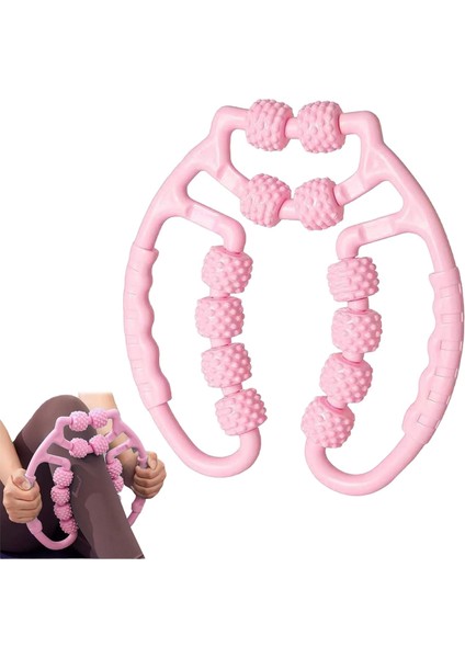 - 9 Tekerlekli Boyun Kol Bel Bacak Ayak Selülit Masaj Aleti - Pembe Renk