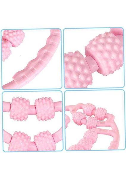 - 9 Tekerlekli Boyun Kol Bel Bacak Ayak Selülit Masaj Aleti - Pembe Renk