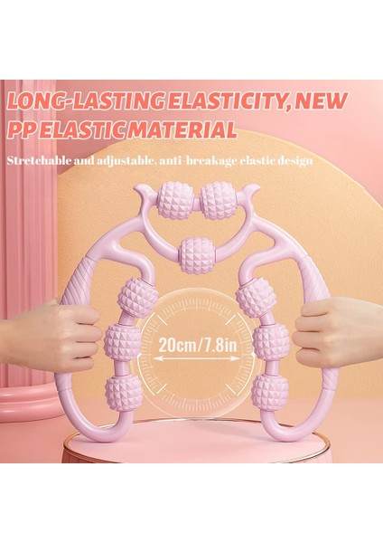 - 9 Tekerlekli Boyun Kol Bel Bacak Ayak Selülit Masaj Aleti - Pembe Renk