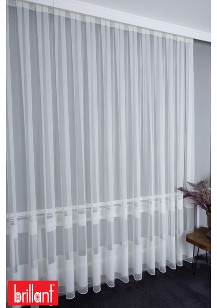 Keten Diego Ekru 1/2 Orta Pileli Ütü Istemez Kırışmaz Yeni Sezon Salon Oda Tül Perdesi fırsatları