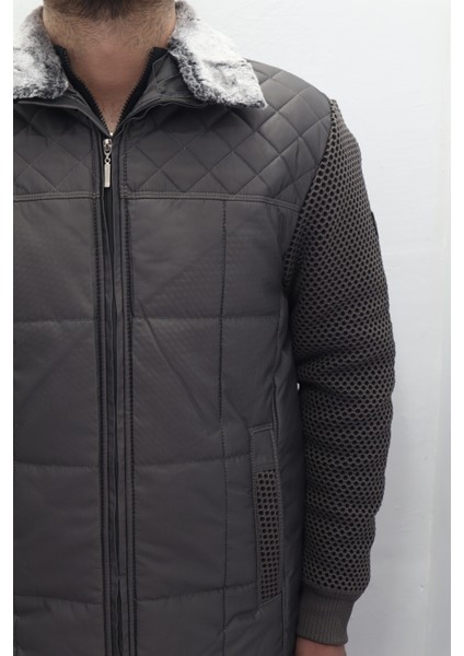 Fistan Store Erkek Hakim Yaka Spor Kesim Normal Kalıp Kolları Çelik Örgü Yakası Kürklü Kışlık Mont fiyatları