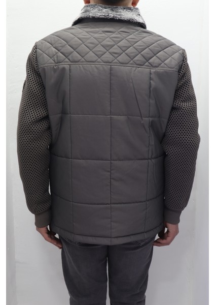 Fistan Store Erkek Hakim Yaka Spor Kesim Normal Kalıp Kolları Çelik Örgü Yakası Kürklü Kışlık Mont indirimleri