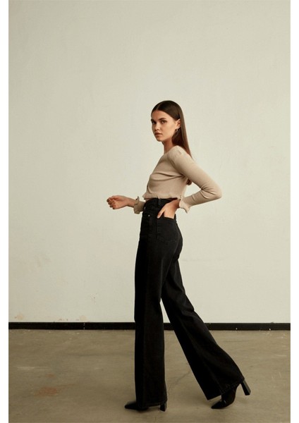 Tommytom (Aşk) My Liza 90's Brav Siyah Likralı Süper Yüksek Bel Salaş Jean (New Jean ) modelleri