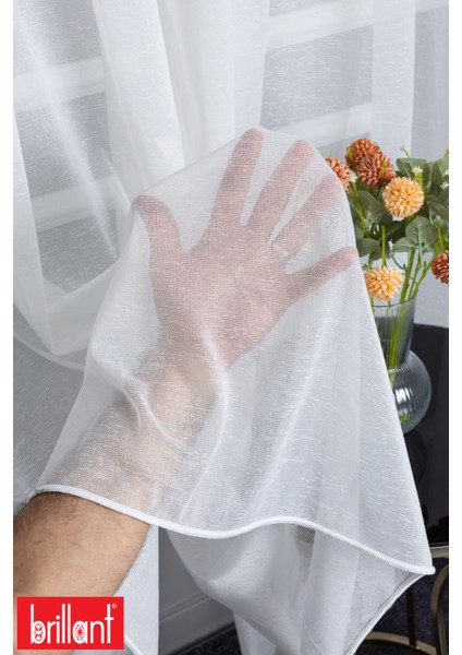 Keten Amor 1/2 Orta Pileli Ütü Istemez Kırışmaz Yeni Sezon Salon Oda Tül Perdesi