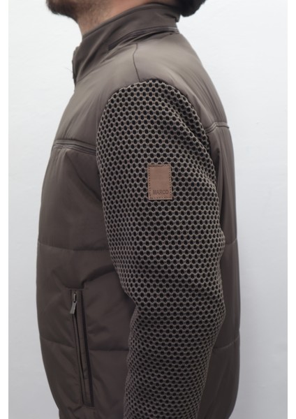 Fistan Store Erkek Hakim Yaka Spor Kesim Normal Kalıp Kolları Çelik Örgü Kışlık Mont modelleri